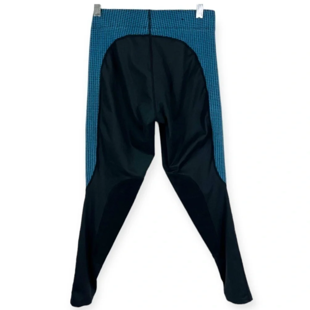 Kerrits Knee Patch Performance Tight Houndstooth Teal Black Junior Medium